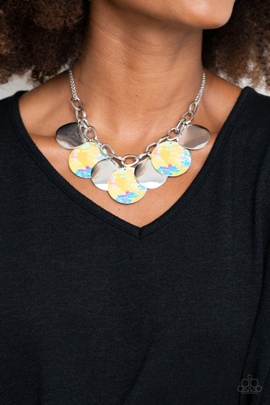 Tie Dye Drama Necklace With Matching Teasingly Tie Dye Bracelet - Jewelry Set