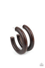 Load image into Gallery viewer, Woodsy Wonder - Brown Wooden Hoop Earrings
