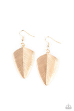 Load image into Gallery viewer, One Of The Flock - Gold Feather Earrings
