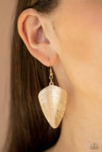 Load image into Gallery viewer, One Of The Flock - Gold Feather Earrings
