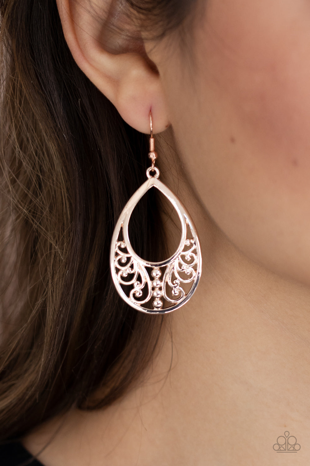 Stylish Serpentine - Rose Gold Earrings