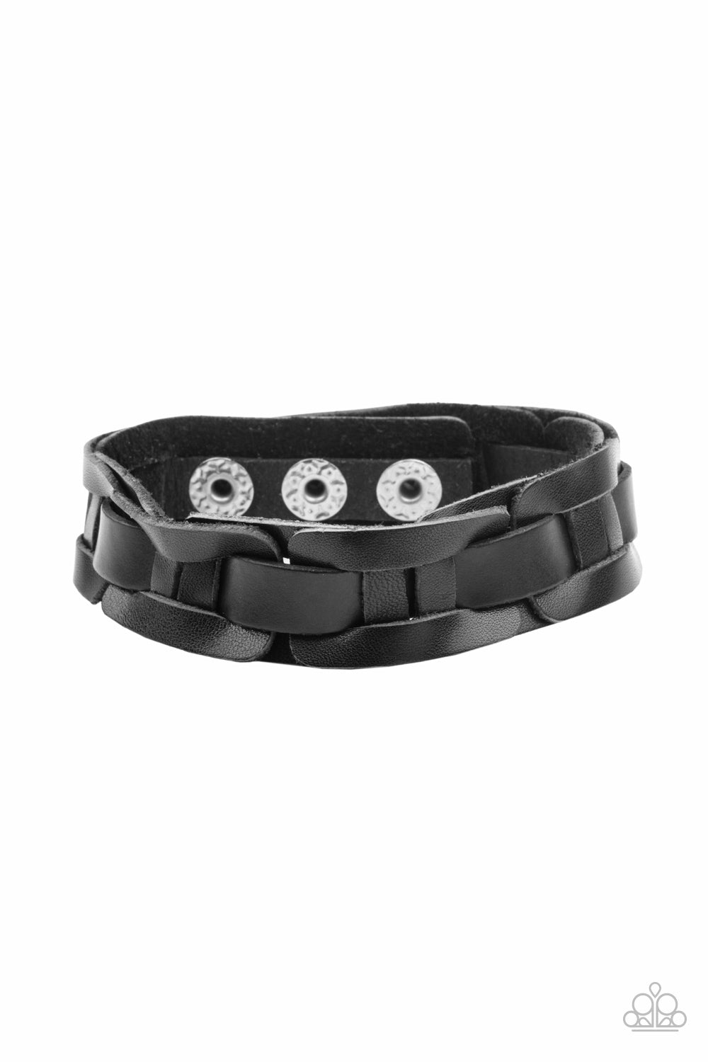 Garage Band Grunge - Black Leather Men's Bracelet