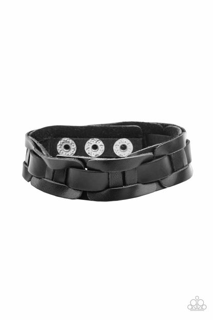 Garage Band Grunge - Black Leather Men's Bracelet