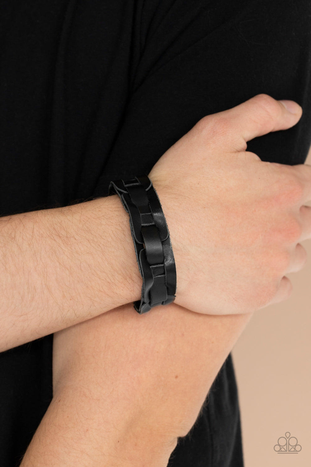 Garage Band Grunge - Black Leather Men's Bracelet