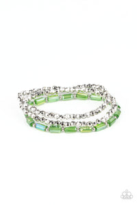 Elegant Essence - Emerald Green Glassy Style Beaded Bracelet