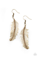 Load image into Gallery viewer, Fearless Flock - Brass Feather Earrings
