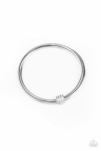 Roll Out The Rhinestones - White Bangle Bracelet