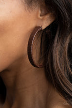 Load image into Gallery viewer, Leather-Clad Legend - Brown Leather Earrings
