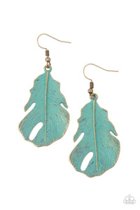 Heads QUILL Roll - Brass Feather-style Earrings