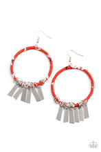 Load image into Gallery viewer, Garden Chimes - Red Bandana Wrapped Earrings
