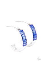 Load image into Gallery viewer, Bursting With Brilliance - Blue Hoop Earrings
