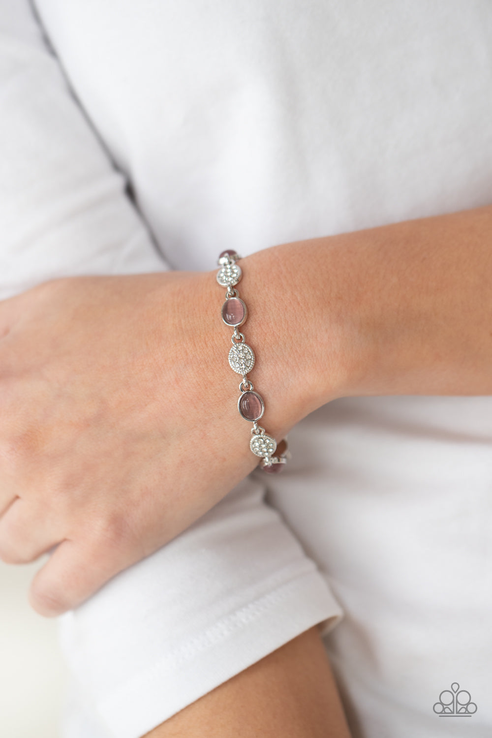 Stop and GLOW - Purple Cat's Eye Bracelet