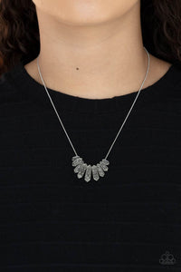 Monumental March - Silver Embossed Obelisk-Like Necklace