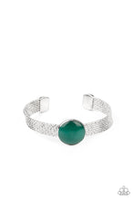 Load image into Gallery viewer, Mystical Magic - Green Cat&#39;s Eye Stone Cuff Bracelet
