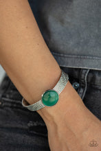 Load image into Gallery viewer, Mystical Magic - Green Cat&#39;s Eye Stone Cuff Bracelet
