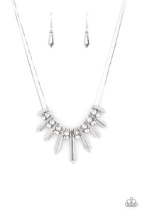 Dangerous Dazzle - White/Silver Necklace