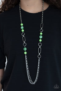 POP-ular Opinion - Apple Green Long Beaded Necklace