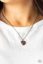 Load image into Gallery viewer, Pitter-Patter, Goes My Heart - Faux Druzy Purple Heart Necklace
