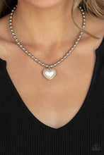 Load image into Gallery viewer, Heart Full of Fancy - White Pearlescent Heart Pendant Necklace
