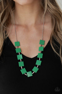 Hello, Material Girl - Mint Green Geometric Necklace