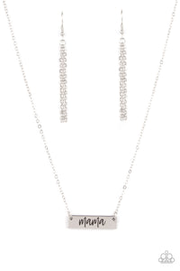 Blessed Mama - Silver Bar Charm Necklace