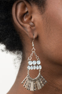 A FLARE For Fierceness - White Opalescent Earrings