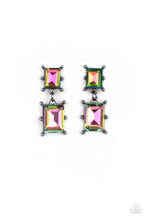 Load image into Gallery viewer, Cosmic Queen - Oil Spill Rhinestone Post-back Earrings
