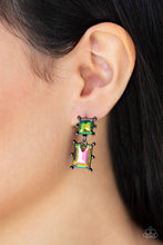 Load image into Gallery viewer, Cosmic Queen - Oil Spill Rhinestone Post-back Earrings
