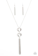 Load image into Gallery viewer, Flirtatious of Them All - White Rhinestone Heart Drop Necklace
