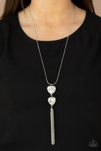 Load image into Gallery viewer, Flirtatious of Them All - White Rhinestone Heart Drop Necklace
