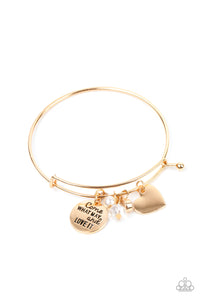 Come What May and Love It - Gold Inspirational Charm Bracelet