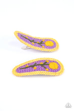 Load image into Gallery viewer, Bloom Loom - Purple Embroidered Hari Clip
