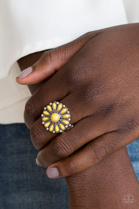 Poppy Pop-tastic - Yellow Flower Ring