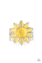 Load image into Gallery viewer, Blossoming Sunbeams - Yellow Cat&#39;s Eye Stone Blossom Ring
