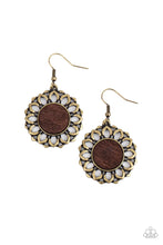 Load image into Gallery viewer, Farmhouse Fashionista - Brass and Wooden Flower Earrings
