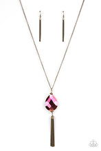 Load image into Gallery viewer, Interstellar Solstice - Brass Necklace With Oil Spill Pendant
