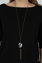 Load image into Gallery viewer, Interstellar Solstice - Brass Necklace With Oil Spill Pendant
