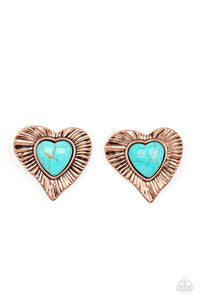 Turquoise Stone Heart Earrings