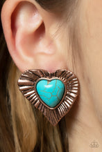 Load image into Gallery viewer, Copper Heart Earrings
