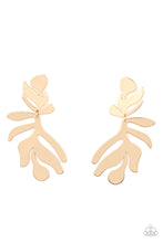 Load image into Gallery viewer, Palm Picnic - Gold Leafy Earring
