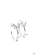 Load image into Gallery viewer, Full Out Flutter - Silver Butterfly Hoop Earrings
