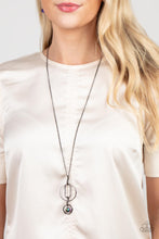 Load image into Gallery viewer, Park Avenue Palace - Gunmetal Necklace with Oil Spill Pendant
