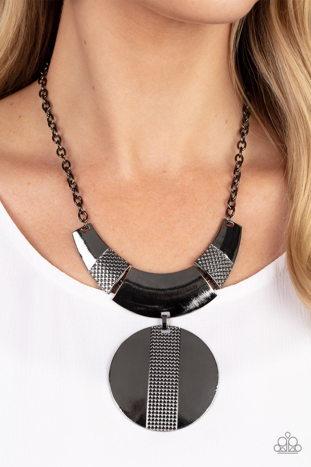 Metallic Enchantress - Gunmetal Statement Necklace