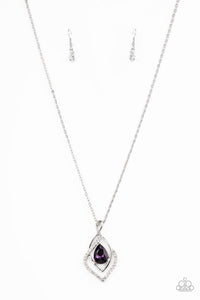 Dauntless Demure - Purple Rhinestone Necklace