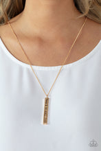 Load image into Gallery viewer, Matt 7:7 - Gold Scripture Bar Pendant Necklace
