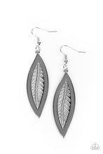 Load image into Gallery viewer, Leather Lagoon - Leather Trim Leaf Earring
