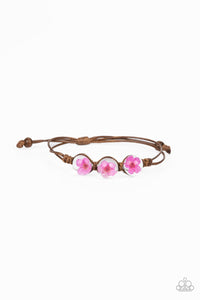 Prairie Persuasion - Pink Flower Boho Bracelet