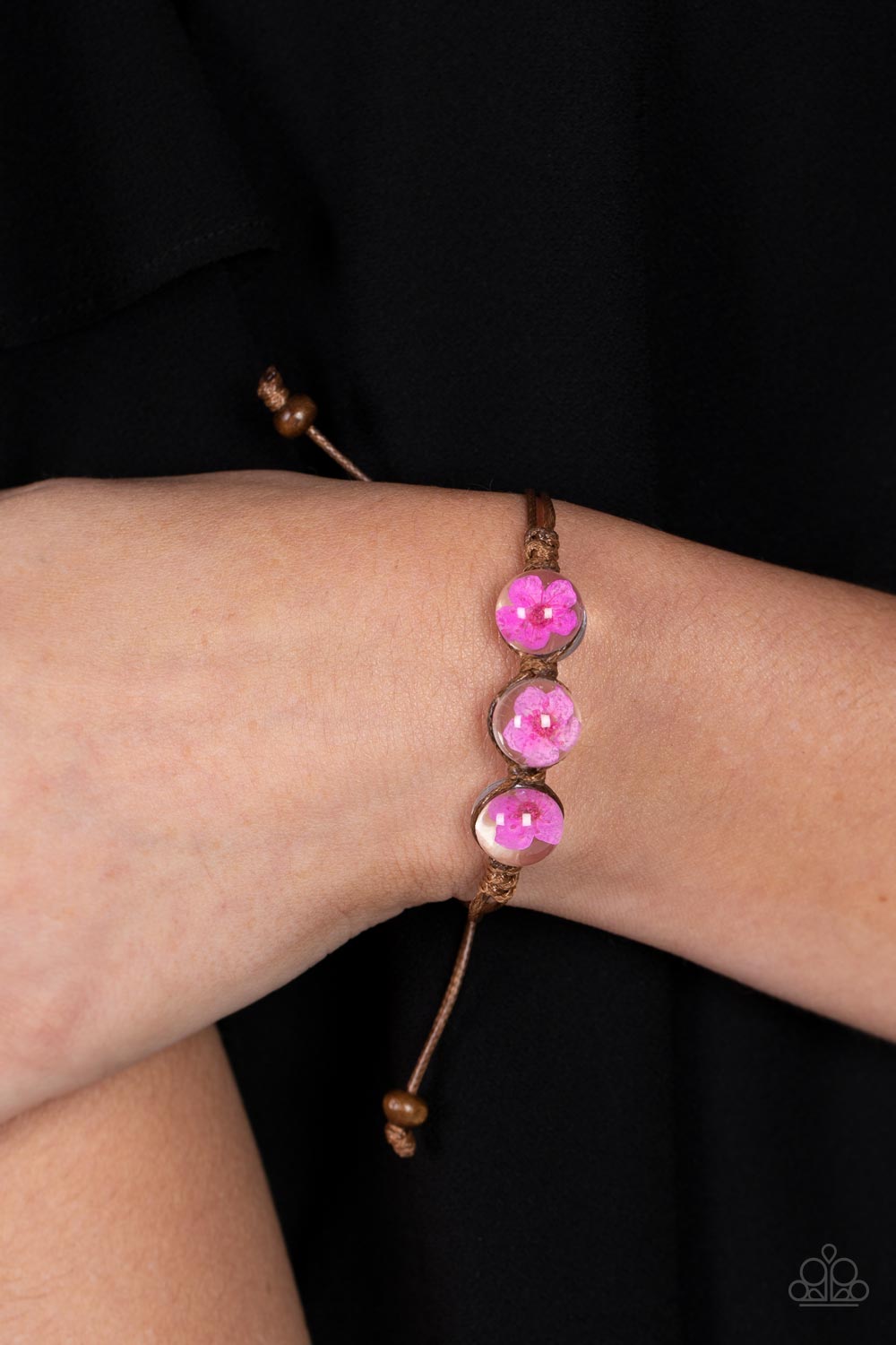 Prairie Persuasion - Pink Flower Boho Bracelet