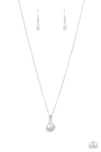 Flower Patch Fabulous - White Teardrop Necklace