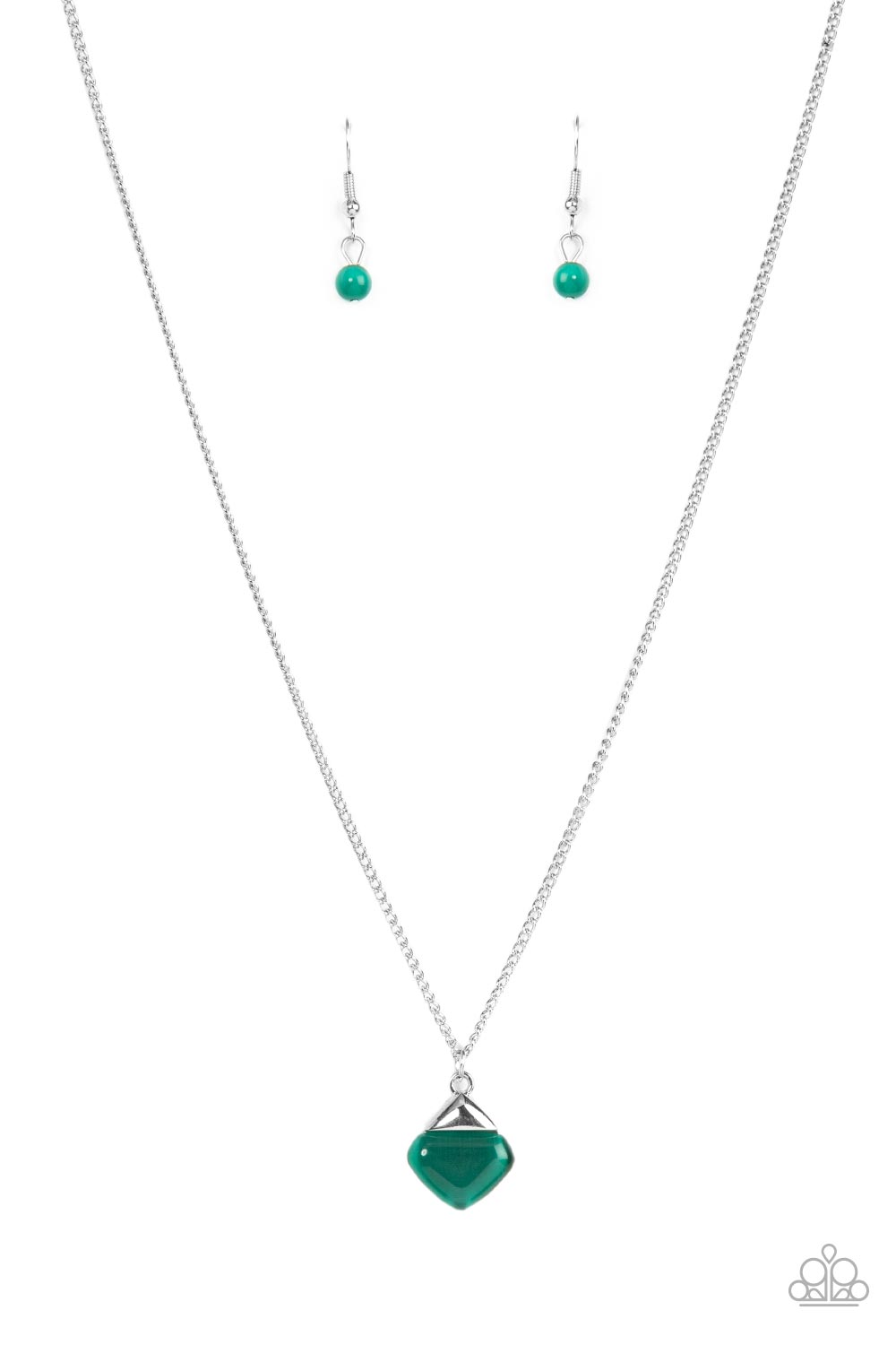 Gracefully Gemstone - Green Cat's Eye Stone Pendant Necklace
